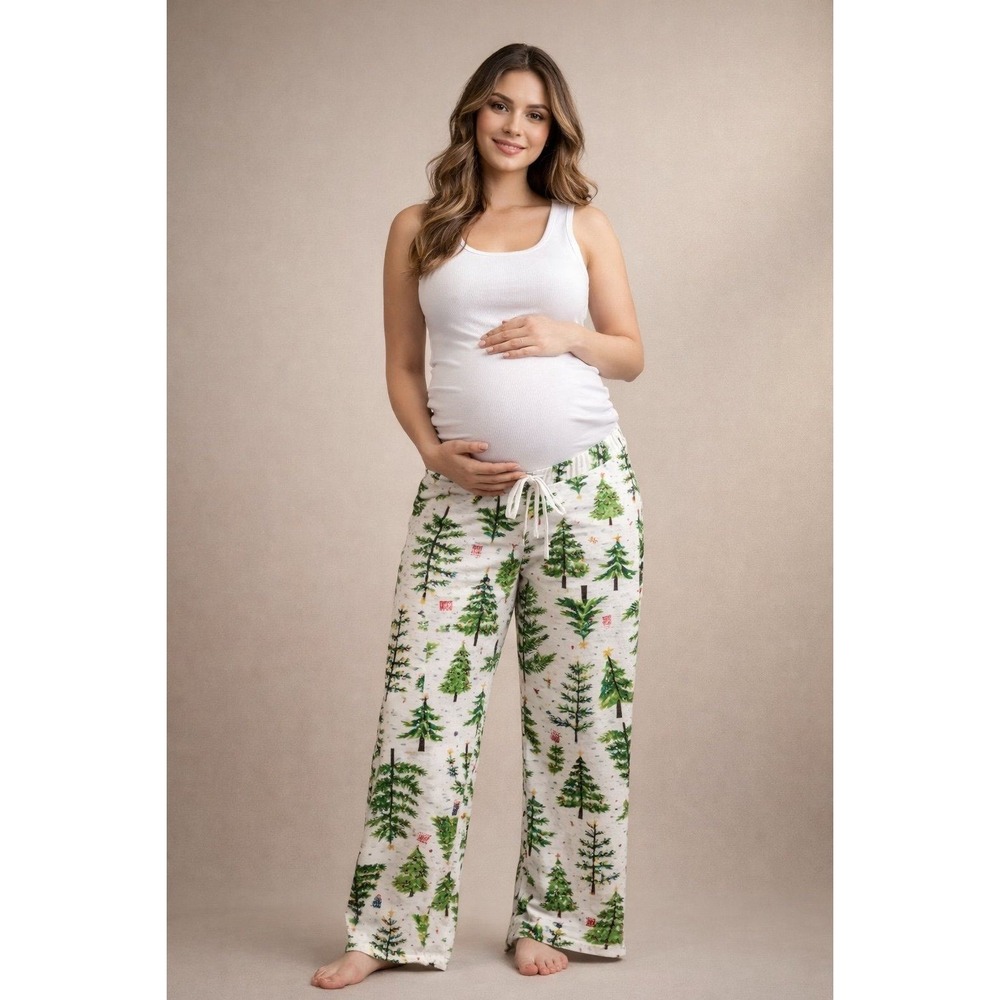 Old Navy Maternity Christmas Pajama Pants Tree Print‎ Size M NWOT